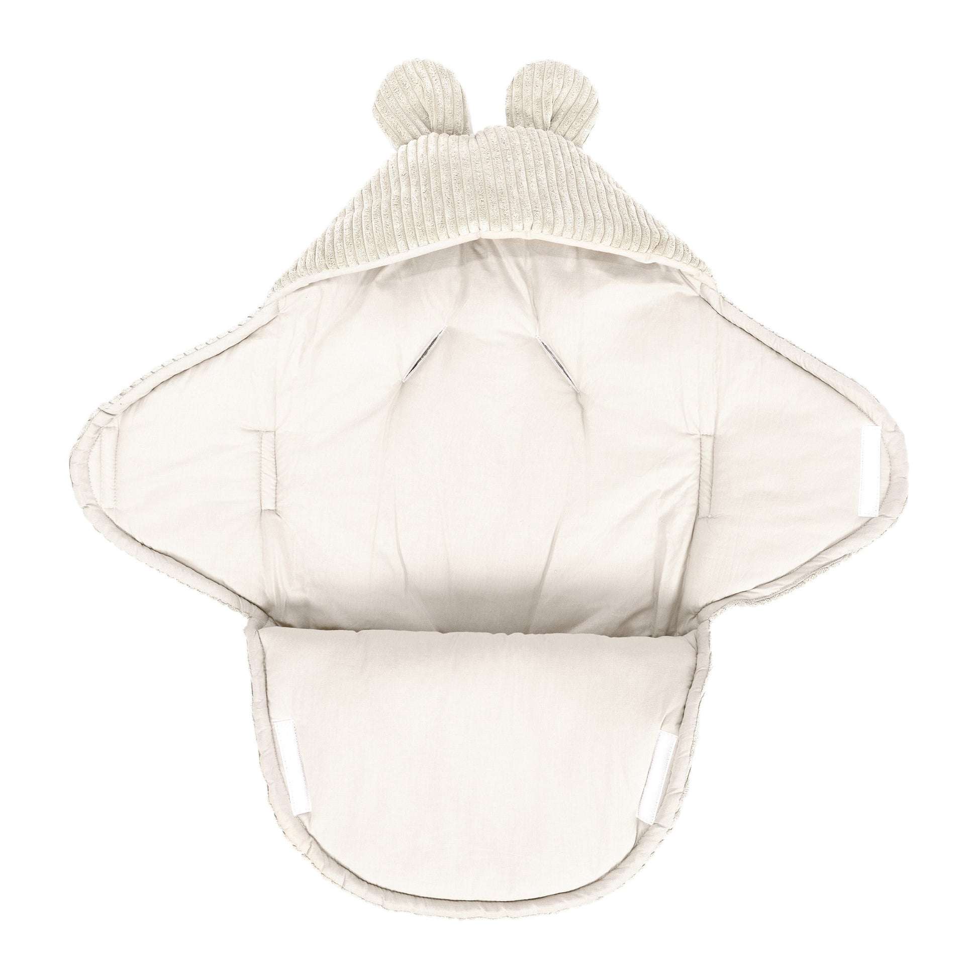Baby Swaddle with Bear Ears – Ecru