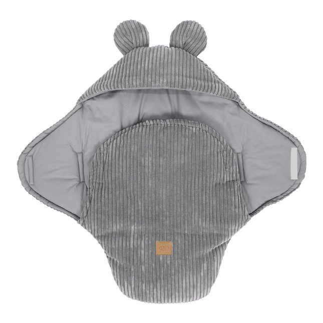 Baby Swaddle with Bear Ears – Grey