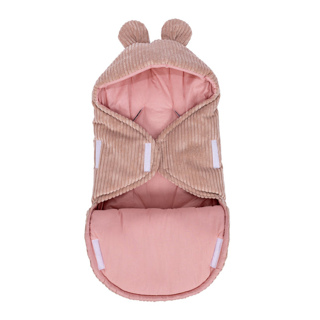 Baby Swaddle with Bear Ears – Powder Pink - LoveStyle World