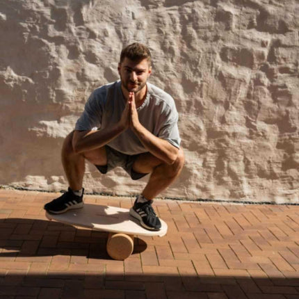 Round Balance Board With Exercise Roll - Side Logo