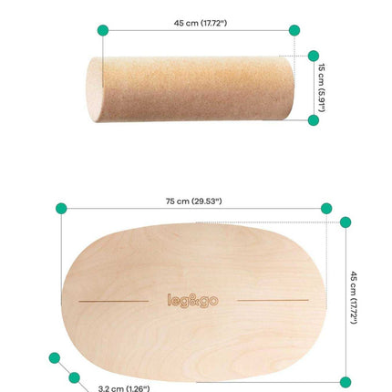 Round Balance Board With Exercise Roll - Side Logo