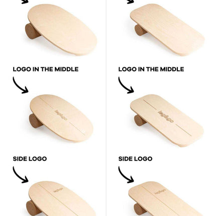 Rectangular Balance Board With Exercise Roll - Side Logo
