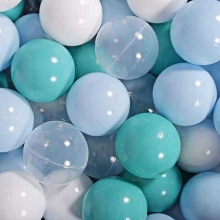 Ball Pit Balls 200pcs - Blue/Turquoise/Transparent/White
