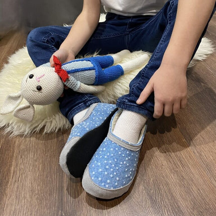 Barefoot Kids Slippers Poksa – Blue Dots