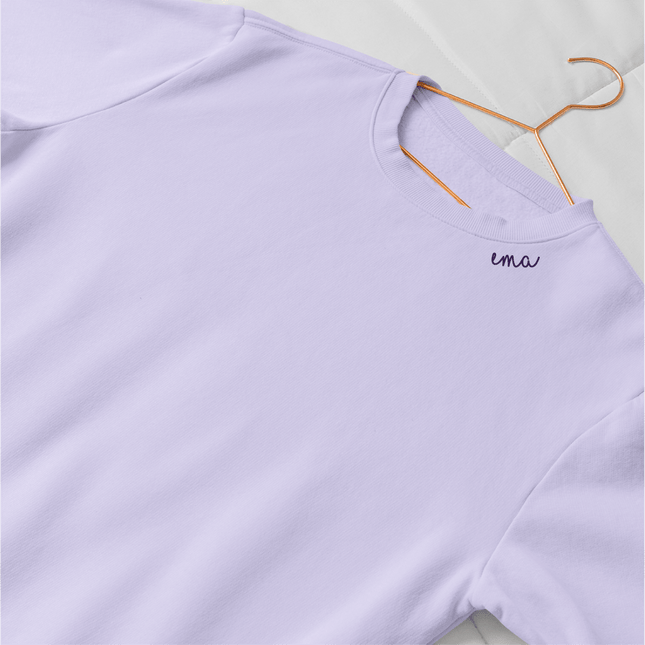 Embroidered Collar Organic Cotton Sweatshirt "Ema" (EE) - LoveStyle World