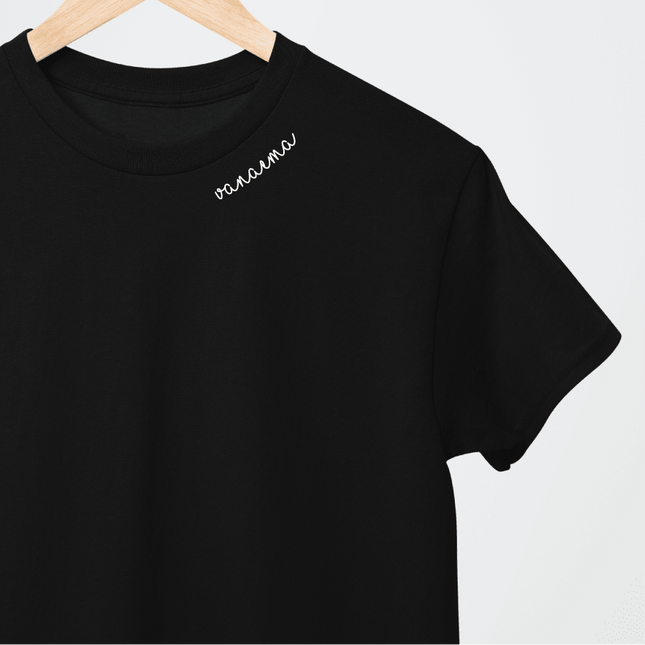 Embroidered Collar Organic Cotton T-shirt "Vanaema" (EE) - LoveStyle World