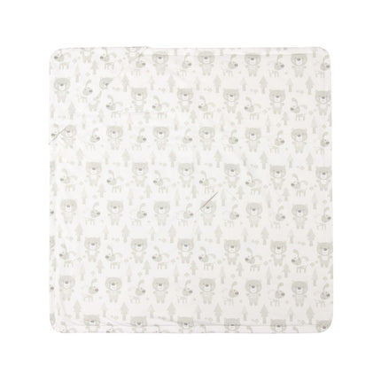 Beige and White Baby Blanket with Harness Slots