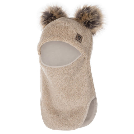 Beige Merino Wool-Lined Winter Balaclava