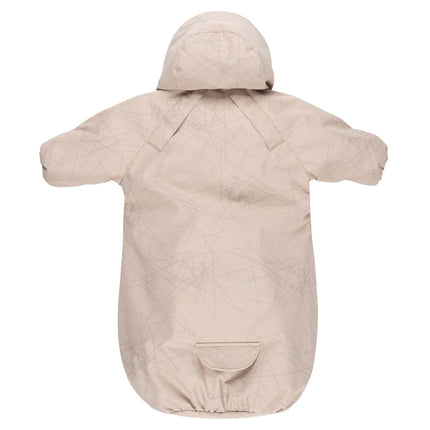 Beige Reflective Merino Wool-Lined Spring/Autumn Bunting Pram Suit