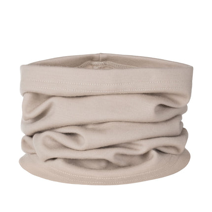 Beige Single-Layer Merino Wool Tube Scarf
