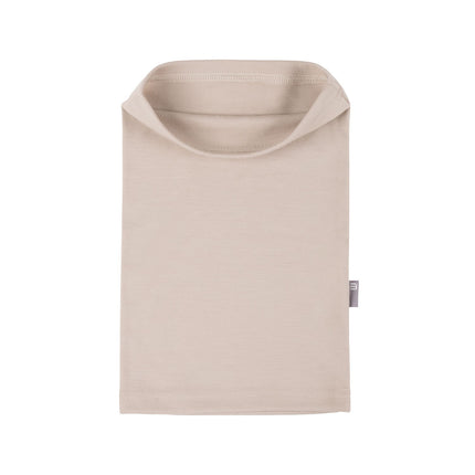 Beige Single-Layer Merino Wool Tube Scarf