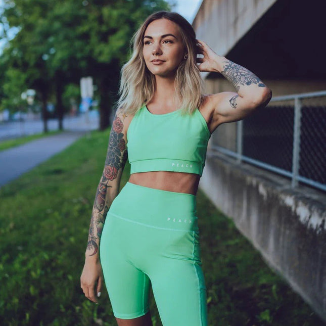 Biker Shorts - Green - By Peachlabel - LoveStyle World