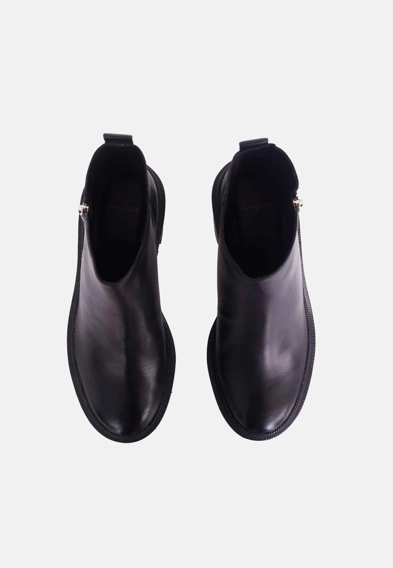 Black Goat Leather Ankle Boots Sophora – Women’s Round-Toe Block Heel Boots