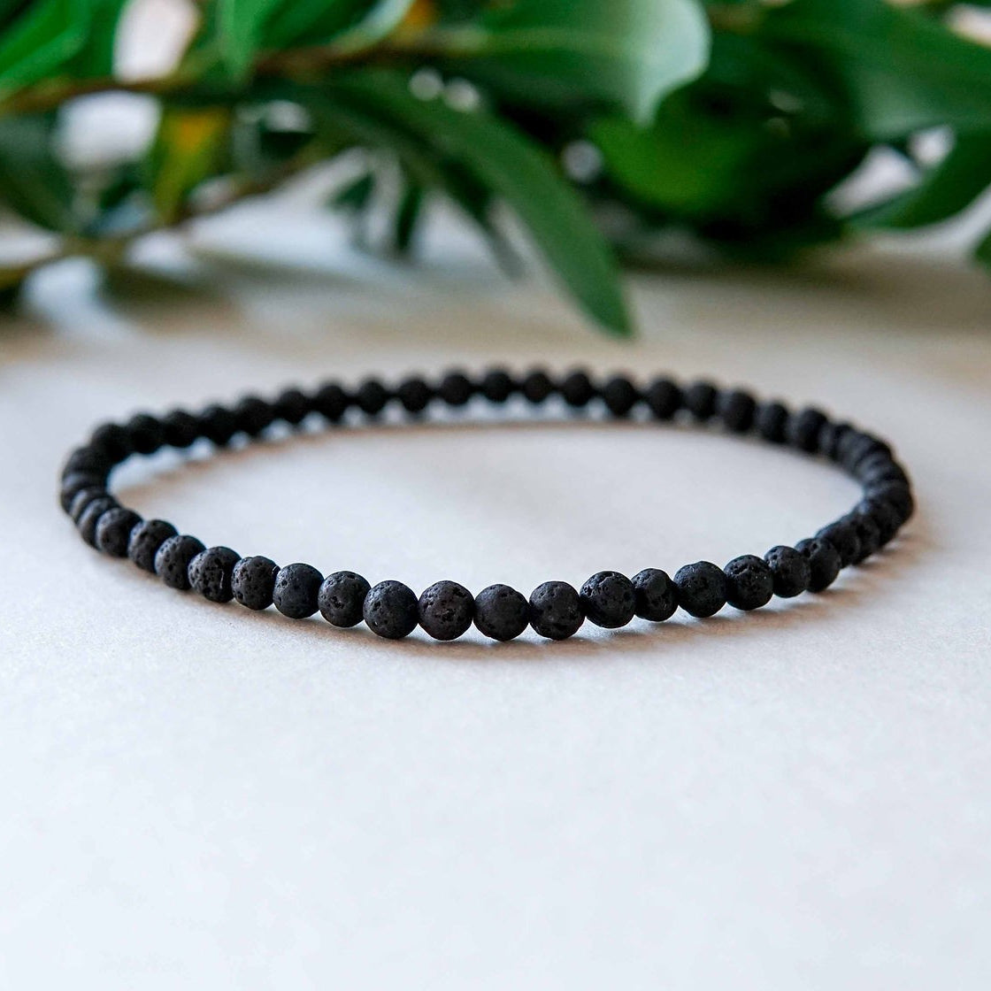 Black Lava Anklet for Men