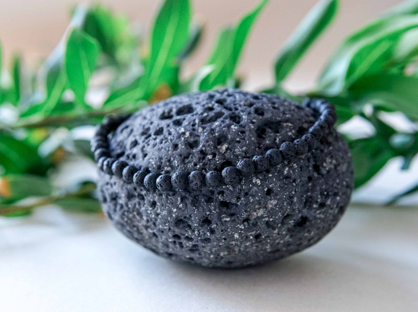 Black Lava Anklet for Men