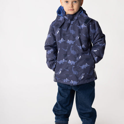 Blue Dinosaur Print Boys’ Spring Parka