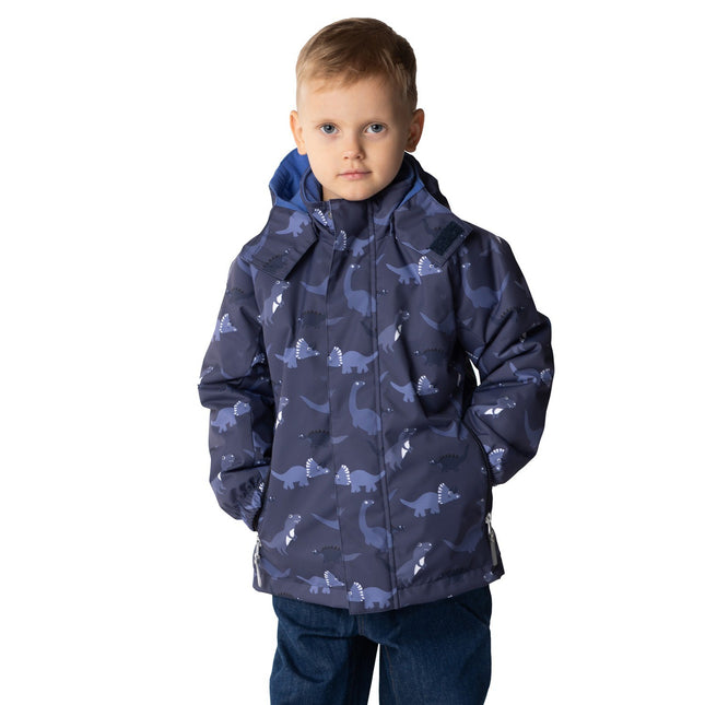 Blue Dinosaur Print Boys’ Spring Parka