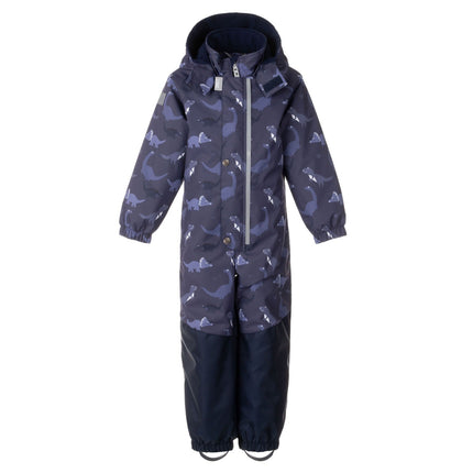 Blue Dinosaur Print Spring/Autumn Children’s Overall with Contrast Panels