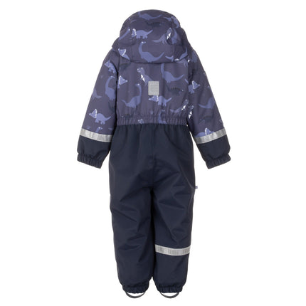 Blue Dinosaur Print Spring/Autumn Toddler Overall with Contrast Panels