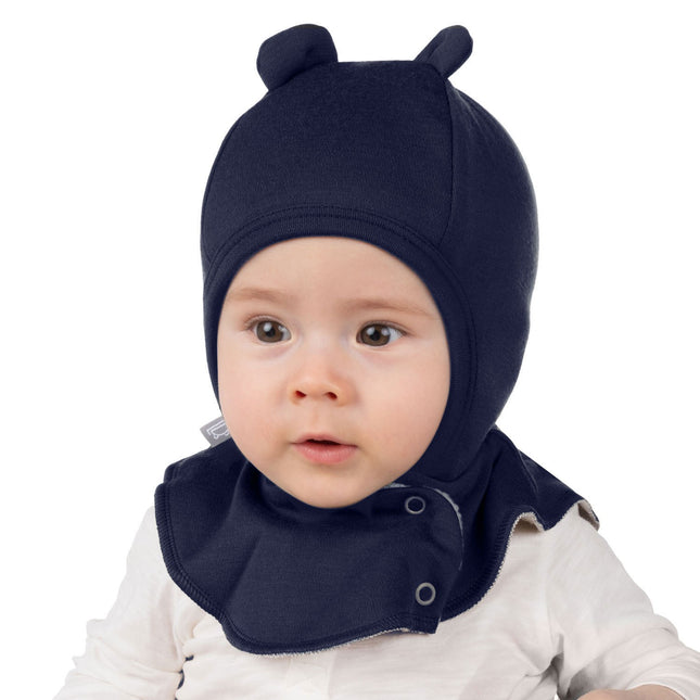 Blue Merino Wool Baby Balaclava