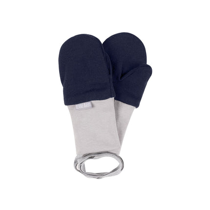 Blue Merino Wool Baby Mittens with Thumb