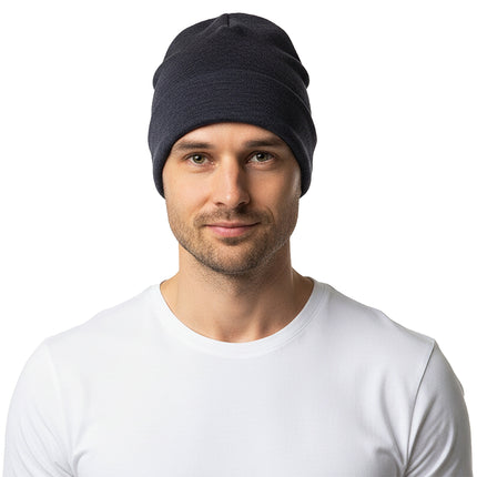 Blue Merino Wool Winter Hat – One Size