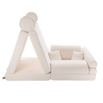 Large Modular Sofa for Kids - Premium Boucle, White