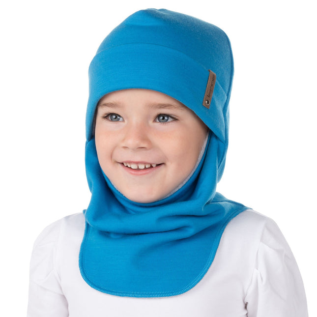 Bright Blue Merino Wool Balaclava