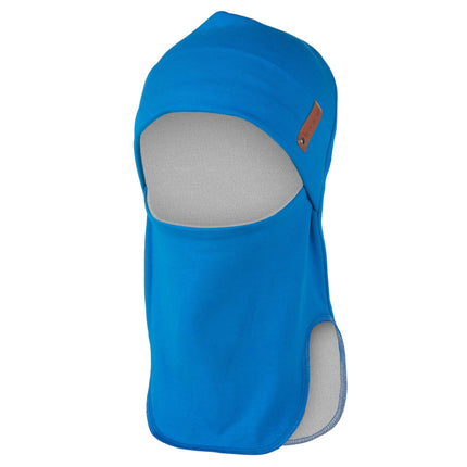 Bright Blue Merino Wool-Lined Cotton Balaclava