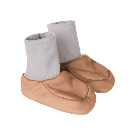 Brown Lined Merino Wool Baby Booties