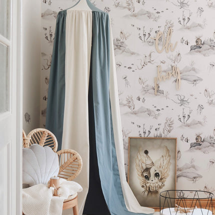 Organic Cotton and Linen Canopy - Blue Circus