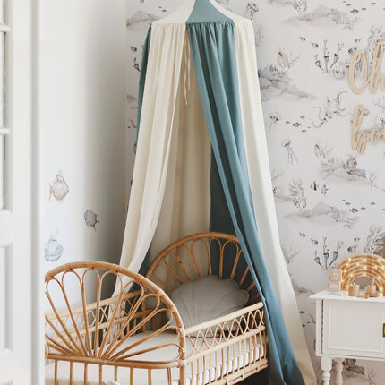Organic Cotton and Linen Canopy - Blue Circus