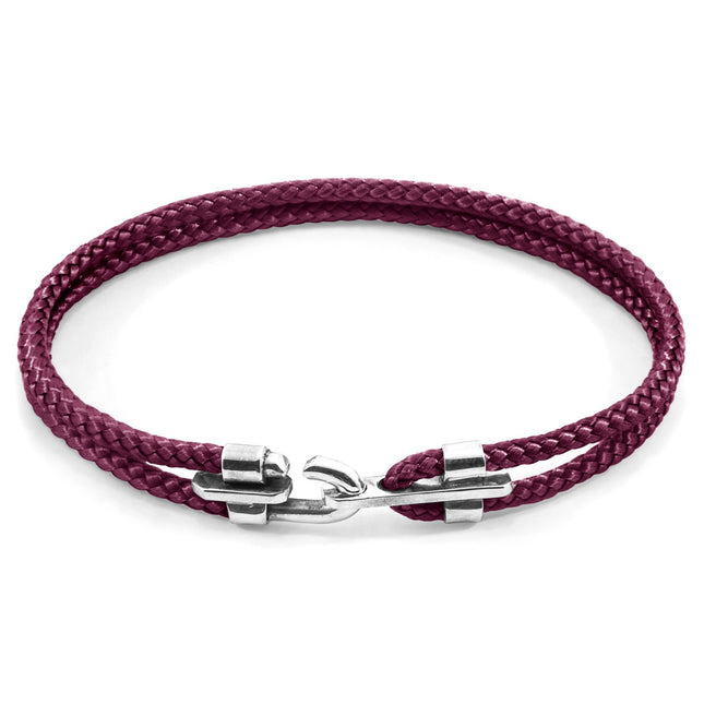 Canterbury Silver and Rope Bracelet - Aubergine Purple - LoveStyle World
