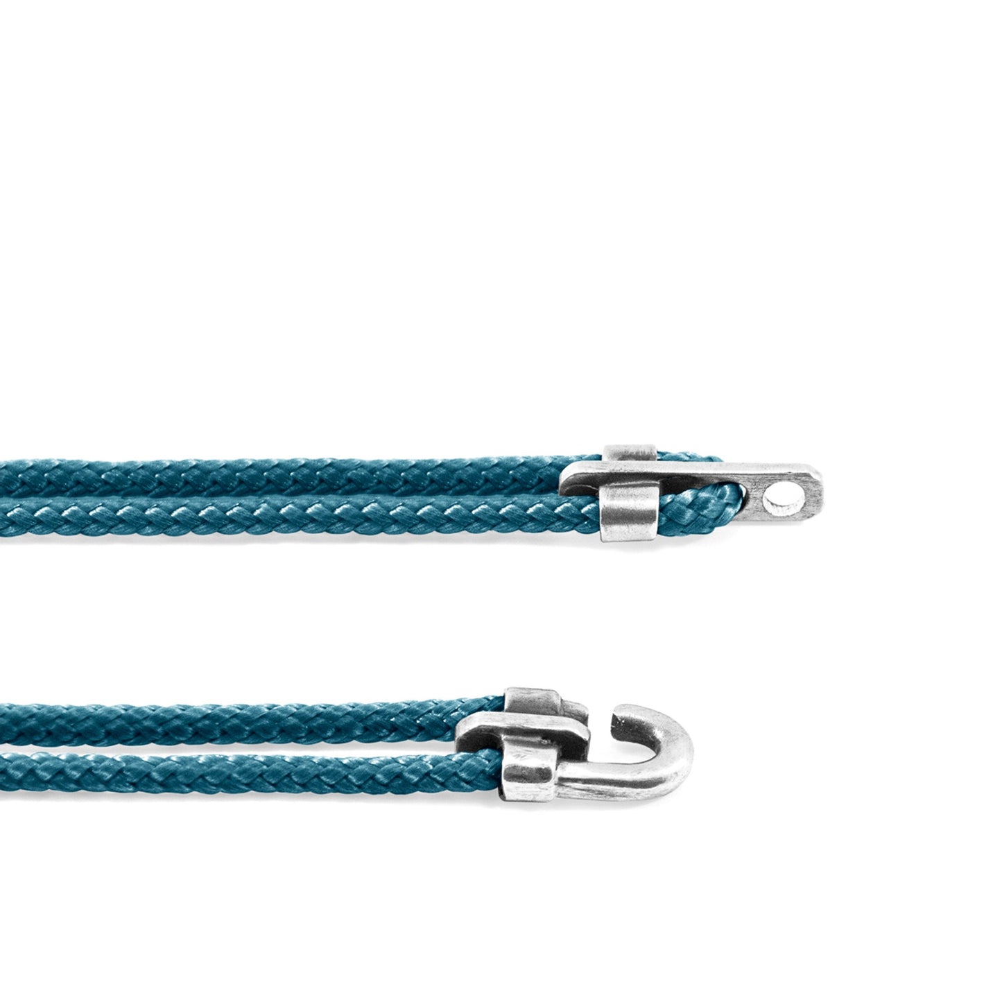 Canterbury Silver and Rope Bracelet - Ocean Blue
