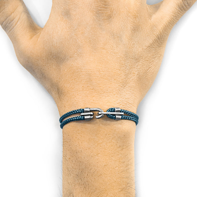 Canterbury Silver and Rope Bracelet - Ocean Blue - LoveStyle World