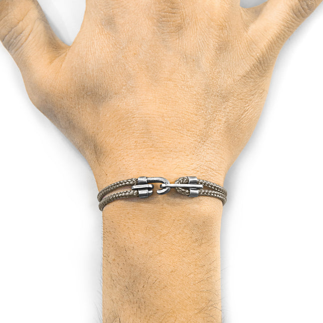 Canterbury Silver and Rope Bracelet - Sand Brown - LoveStyle World