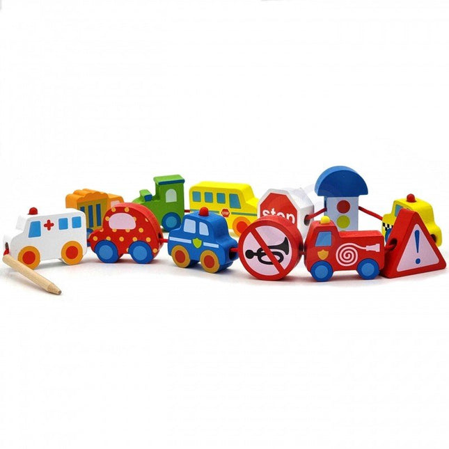 Car Shaped Wooden Threading Blocks - LoveStyle World