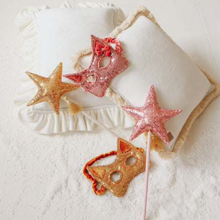 Cat Mask - Gold Sequins