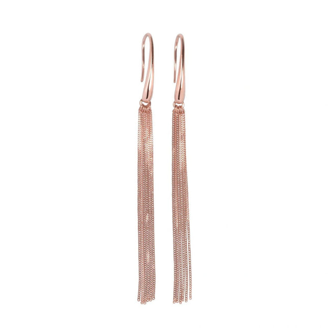 Cherie L-Tassel Earrings - Rose Gold and Silver - LoveStyle World