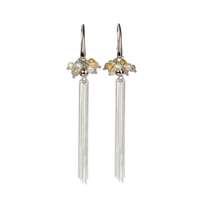 Cherie Color Tassel Earrings - Rose Gold and Silver - LoveStyle World