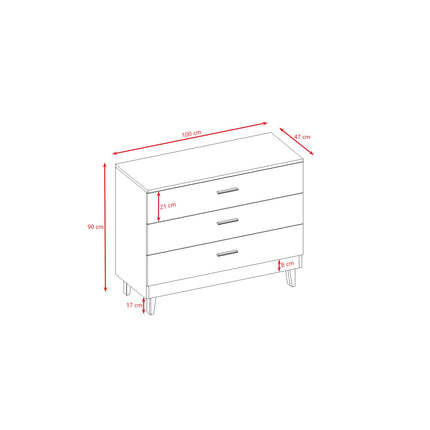 Chest of Drawers Kubi - Grey