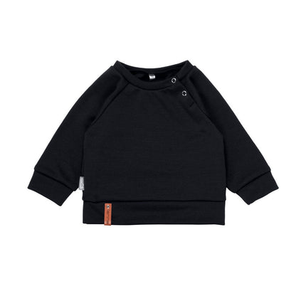Children’s Merino Wool Top and Trousers Set – Black