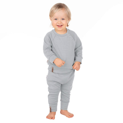 Children’s Merino Wool Top and Trousers Set – Grey