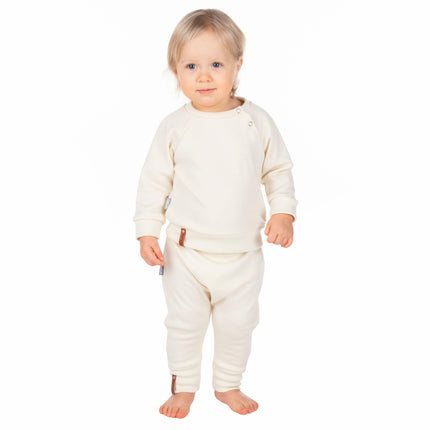 Children’s Merino Wool Top and Trousers Set – White