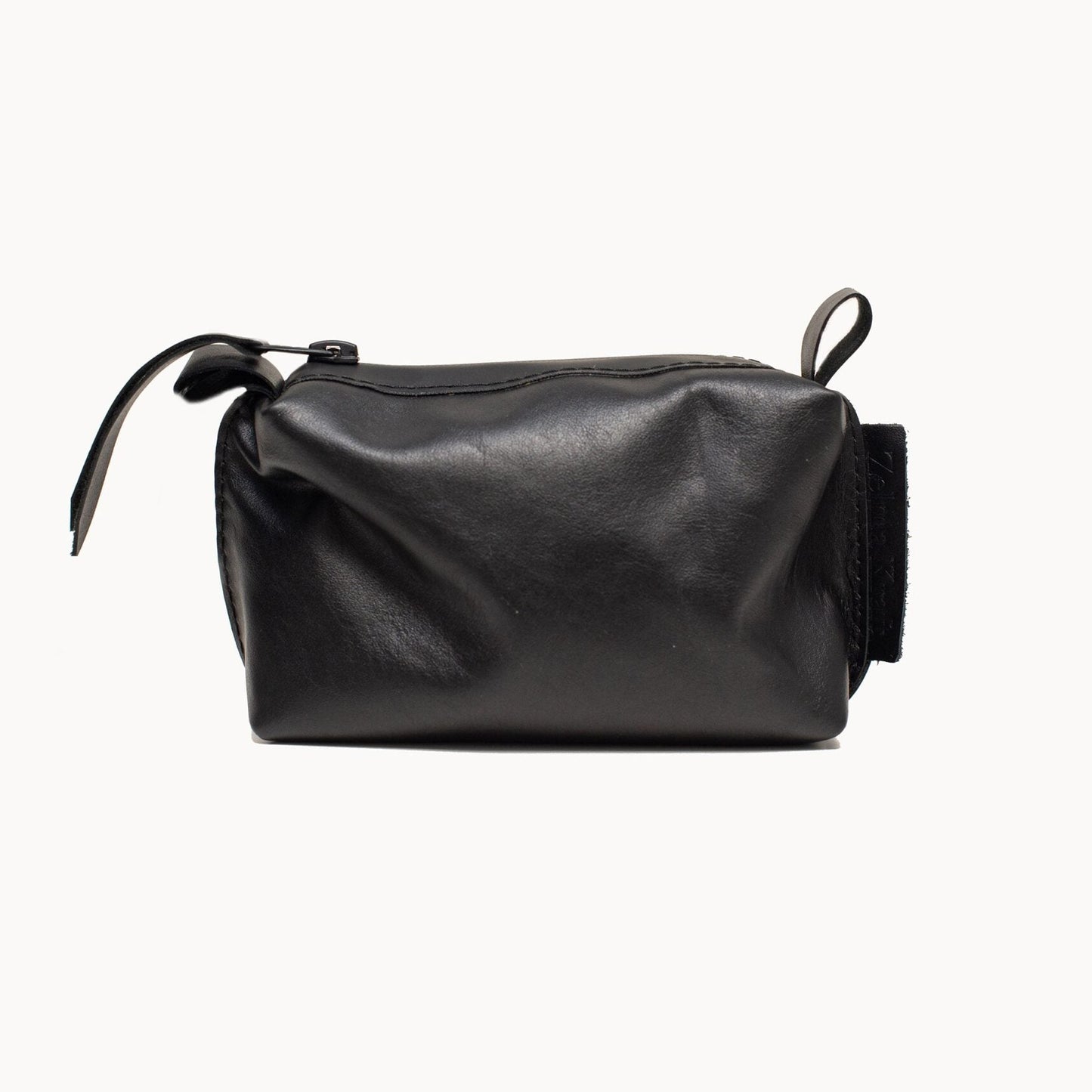 Leather Cosmetic Bag, Black - Small