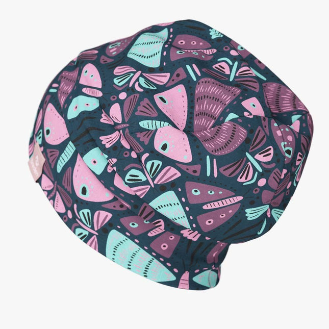 Cotton Beanie Hat With Folds DARGO - Butterflies - LoveStyle World
