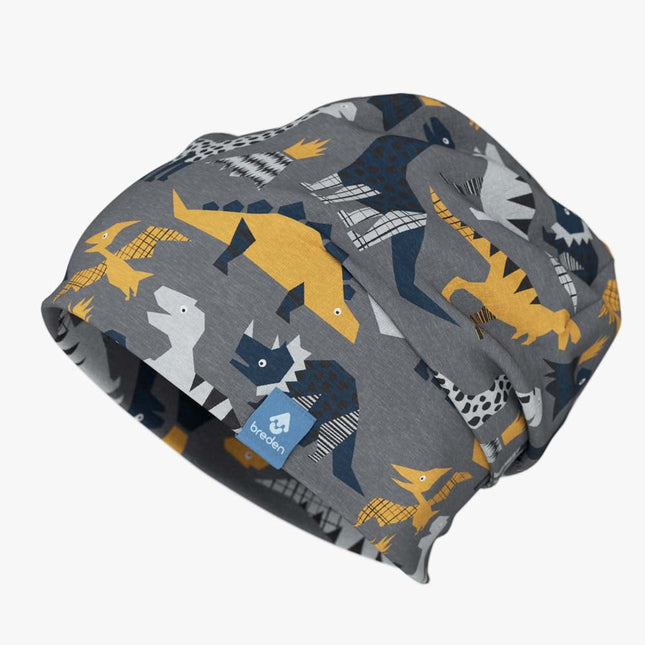 Cotton Beanie Hat With Folds DARGO - Dinosaurs