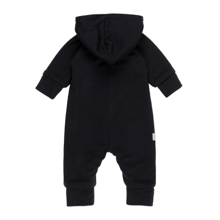 Cotton-Lined Merino Wool Baby Overall – Black