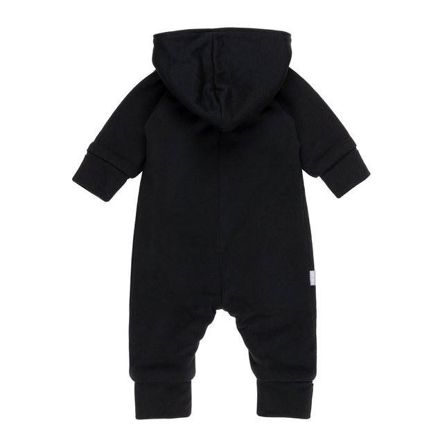 Cotton-Lined Merino Wool Baby Overall – Black