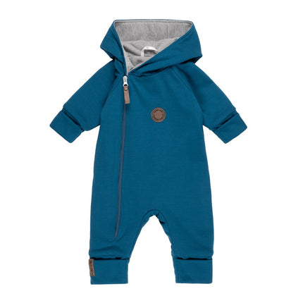 Cotton-Lined Merino Wool Baby Overall – Blue